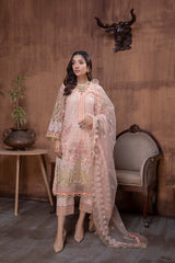 3 Pc Unstitched Embroidered chiffon CHM-49