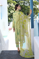 3-PC Unstitched Embroidered Lawn with Embroidred Chiffon Dupatta CCH4-03