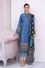 3-PC Unstitched Printed Lawn Shirt with Chiffon Dupatta and Trouser CPS3-17
