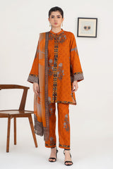 3-PC Unstitched Printed Lawn Shirt with Chiffon Dupatta and Trouser CPS4-09