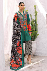 3-Pc Unstitched Printed Staple Suit With Embroidered Wool Shawl Dupatta CPMW3-01