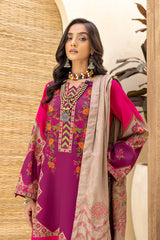 3-Pc Unstitched Khaddar With Embroidered Pashmina Shawl CKD22-01