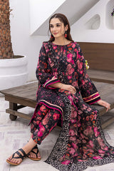 3-Pc Unstitched Printed Embroidered Lawn Suit With Embroidered Chiffon Dupatta CRB23-18