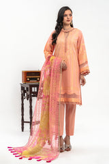 3-PC Unstitched Lawn Jacquard Shirt with Printed Dupatta and Trouser CLJ3-06