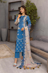 3 Pc Charizma Lawn Printed Suit with Embroidered Dupatta PEC22-67
