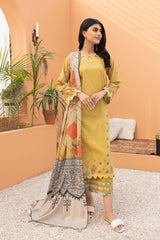 3-Pc Printed Lawn Unstitched With Voil Dupatta CP22-032