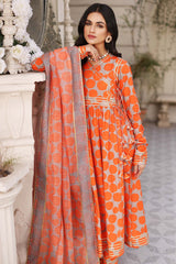 3-Pc Lawn Printed Long Shirt With Printed Lawn Trouser and Cotton Net Dupatta CPM23-20 B