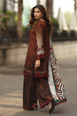 3-pc Unstitched Embroidered Printed Staple DSCW5-23