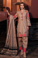 3-PC Unstitched Printed Khaddar Shirt with Printed Khaddar Dupatta CPW4-01