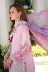 3-PC UNSTITCHED EMBROIDERED LAWN SHIRT WITH EMBROIDERED CHIFFON DUPATTA  CN4-15