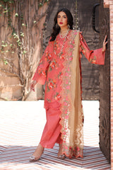 3-PC Embroidered Lawn Shirt with Embroidered Chiffon Dupatta and Trouser AS4-28