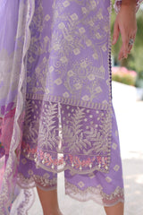 3-PC UNSTITCHED EMBROIDERED LAWN SHIRT WITH EMBROIDERED CHIFFON DUPATTA  CN4-13