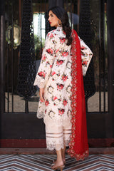 3-PC Unstitched Embroidered Shirt with Embroidered Chiffon Dupatta and Trouser AS4-01