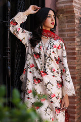 3-PC Unstitched Embroidered Shirt with Embroidered Chiffon Dupatta and Trouser AS4-01