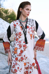 3-PC Unstitched Printed Lawn with Embroidered Chiffon Dupatta PM4-27