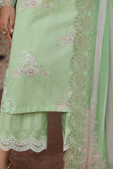 3-PC Unstitched Embroidered Lawn Shirt with Embroidered Chiffon Dupatta and Trouser AS4-31