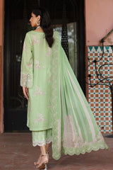 3-PC Unstitched Embroidered Lawn Shirt with Embroidered Chiffon Dupatta and Trouser AS4-31