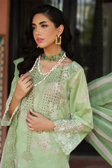 3-PC Unstitched Embroidered Lawn Shirt with Embroidered Chiffon Dupatta and Trouser AS4-31