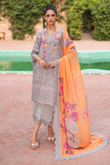 3-PC Unstitched Embroidered Shirt with Embroidered Chiffon Dupatta with Trouser CPS-AS4-05