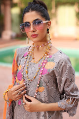 3-PC Unstitched Embroidered Shirt with Embroidered Chiffon Dupatta with Trouser CPS-AS4-05