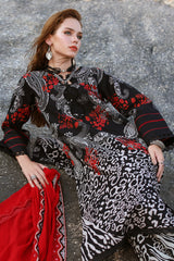3-PC Unstitched Printed Lawn with Embroidered Chiffon Dupatta PM4-28