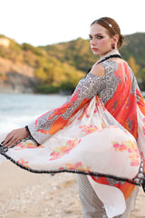 3-PC Unstitched Printed Lawn Shirt with Chiffon Dupatta and Trouser CP4-49