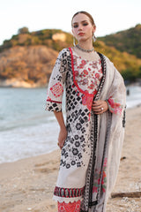 3-PC Printed Lawn Shirt with Chiffon Dupatta and Trouser CPS-AS4-03