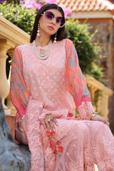 3-PC Unstitched Embroidered Lawn Shirt with Embroidered Chiffon Dupatta and Trouser CRS4-14