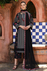 3-Pc Unstitched Printed Lawn with Embroidered Chiffon Dupatta PM4-35