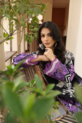 3-PC Unstitched Embroidered Lawn Shirt with Embroidered Chiffon Dupatta and Trouser AS4-46