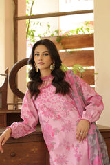 3-PC Printed Lawn Shirt with Printed Chiffon Dupatta and Trouser AS4-51