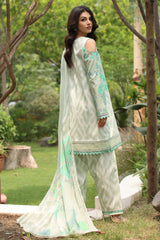 3-PC Printed Lawn Shirt with Printed Chiffon Dupatta with Trouser AS4-48