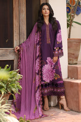 3-PC Embroidered Lawn Shirt with Embroidered Chiffon Dupatta with Trouser AS4-44