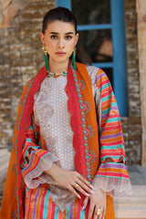 3-PC Unstitched Printed Lawn Shirt with Embroidered Chiffon Dupatta and Trouser AS4-25