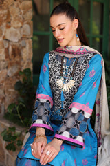 3-Pc Unstitched Printed Lawn with Embroidered Chiffon Dupatta PM4-34