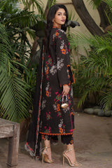 3-PC Unstitched Printed Lawn Shirt with Embroidered Chiffon Dupatta and Trouser AS4-41