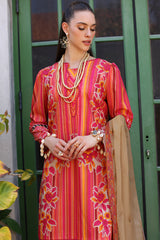 3-PC Printed Lawn Shirt with Embroidered Chiffon Dupatta and Trouser AS4-54