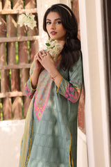 3-PC Printed Lawn Shirt with Printed Chiffon Dupatta and Trouser AS4-52