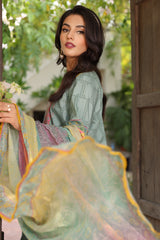 3-PC Printed Lawn Shirt with Printed Chiffon Dupatta and Trouser AS4-52