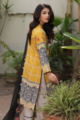 3-PC Unstitched Printed Lawn Shirt with Embroidered Chiffon Dupatta with Trouser AS4-40