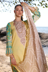 3-PC Unstitched Printed Lawn Shirt with Embroidered Chiffon Dupatta and Trouser AN4-08