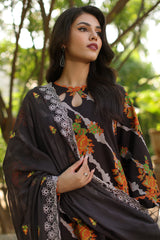 3-PC Unstitched Printed Lawn Shirt with Embroidered Chiffon Dupatta and Trouser AS4-42