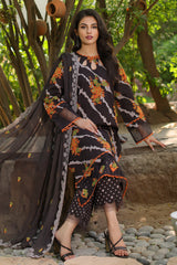 3-PC Unstitched Printed Lawn Shirt with Embroidered Chiffon Dupatta and Trouser AS4-42