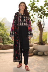 3-PC Printed Lawn Shirt with Embroidered Net Dupatta and Trouser DSPM4-08