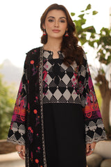 3-PC Printed Lawn Shirt with Embroidered Net Dupatta and Trouser DSPM4-08