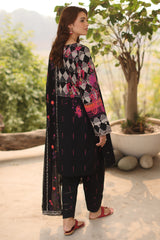 3-PC Printed Lawn Shirt with Embroidered Net Dupatta and Trouser DSPM4-08