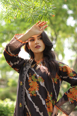 3-PC Unstitched Printed Lawn Shirt with Embroidered Chiffon Dupatta and Trouser AS4-42