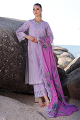 3-PC Unstitched Printed Lawn Shirt with Embroidered Chiffon Dupatta and Trouser AN4-02