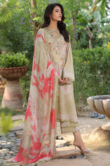 3-PC Unstitched Embroidered Lawn Shirt with Embroidered Chiffon Dupatta and Trouser AS4-37