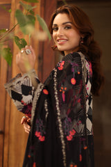 3-PC Printed Lawn Shirt with Embroidered Net Dupatta and Trouser DSPM4-08